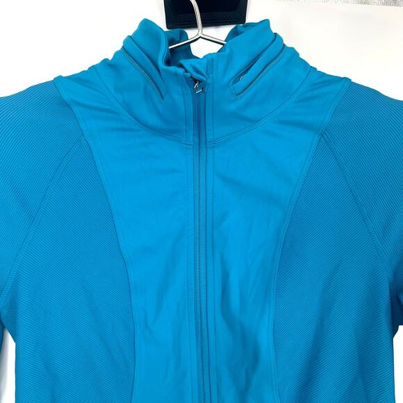 Lululemon Far and Free Full Zip Jacket Hooded Hawaiian Blue Teal Women's Size 6 - Picture 15 of 15
